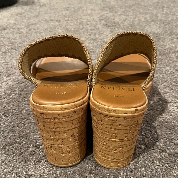 Italian Shoemakers Brown and Cream Wedge Mules, 6.5 - Picture 8 of 8